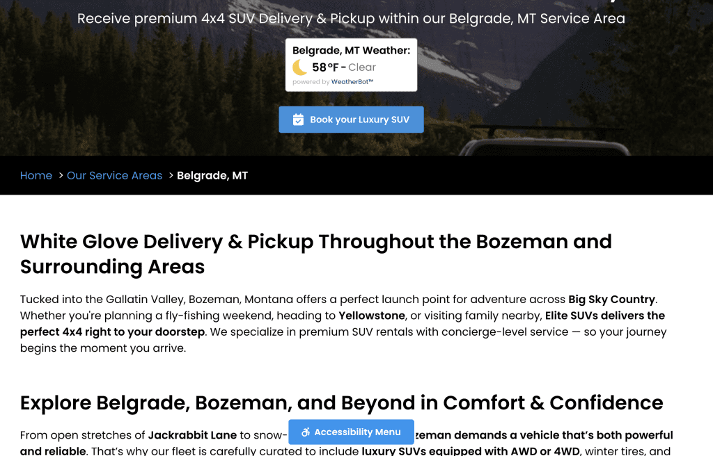 WeatherBot Weather Plugin for WordPress - Badge Display